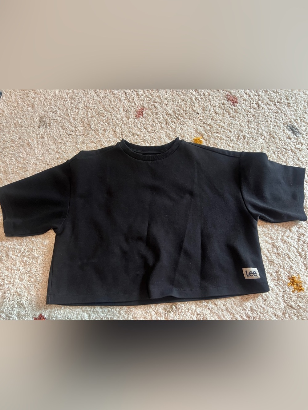 Lee Black Boxy Cropped Tee